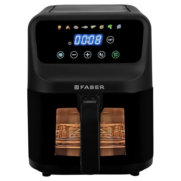 Faber 6L 1500W Digital Air Fryer | Fry, Bake, Roast | 85% Less Oil, 200°C Swirl Heating Te Amazon India sale