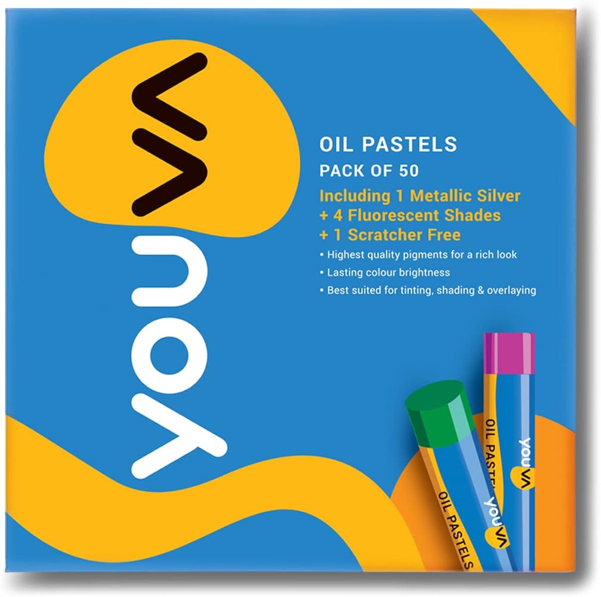 YOUVA Navneet Oil Pastels Set | 50 Vibrant Shades | Smooth & Blendable Colors | Pack of 50 Amazon sale