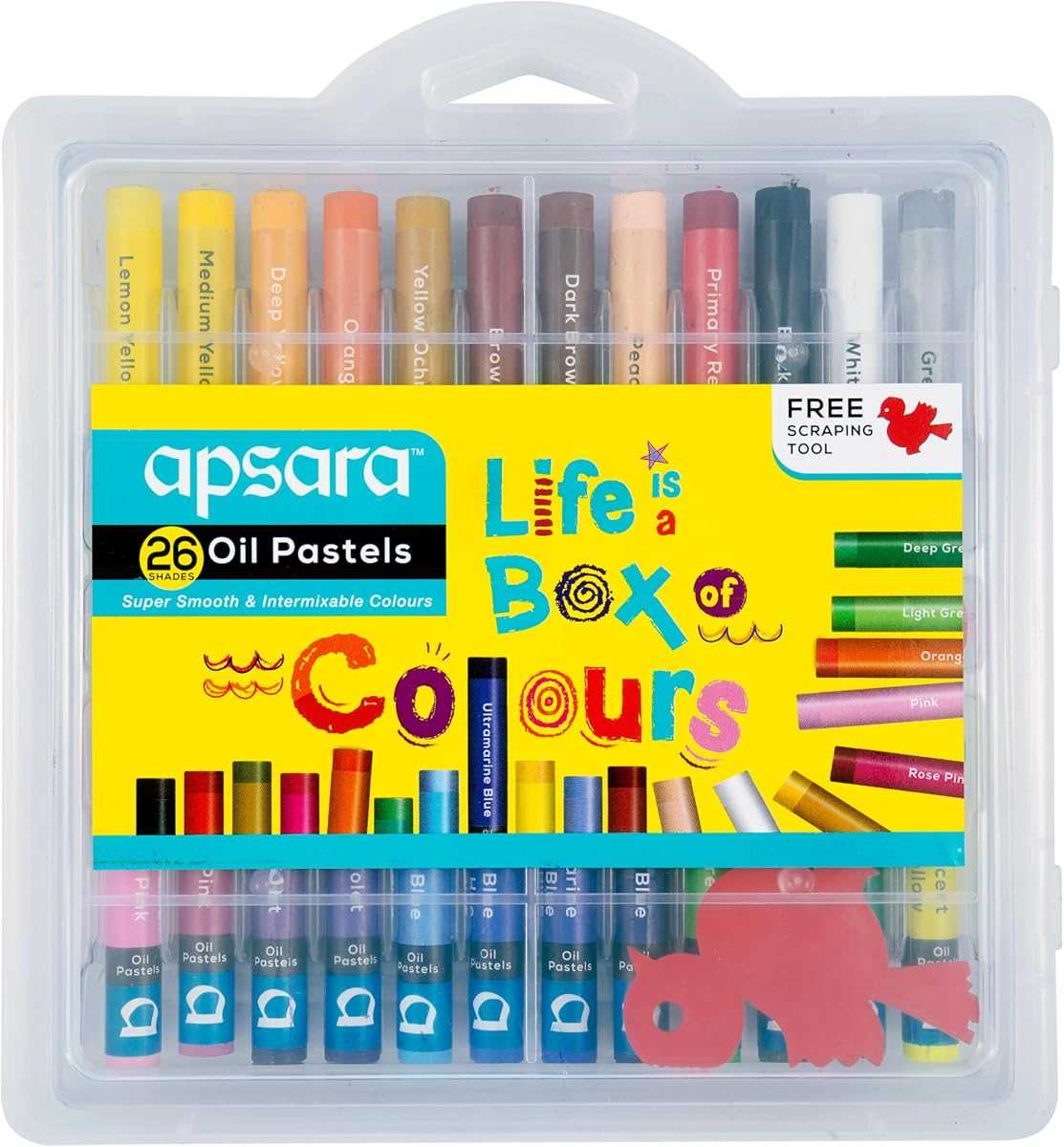Apsara Oil Pastels 26 Shades |Smooth Color Intermixing for Better Effect |Brilliant Colour Amazon sale
