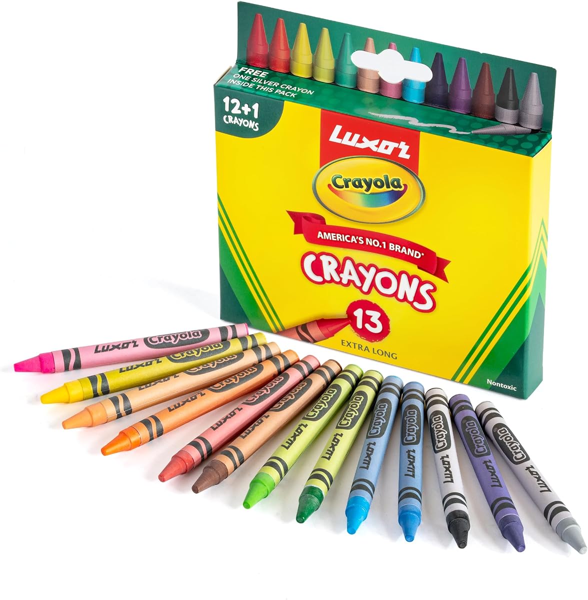 Luxor Crayola Wax Crayons Extra Long 13 Shades Amazon sale