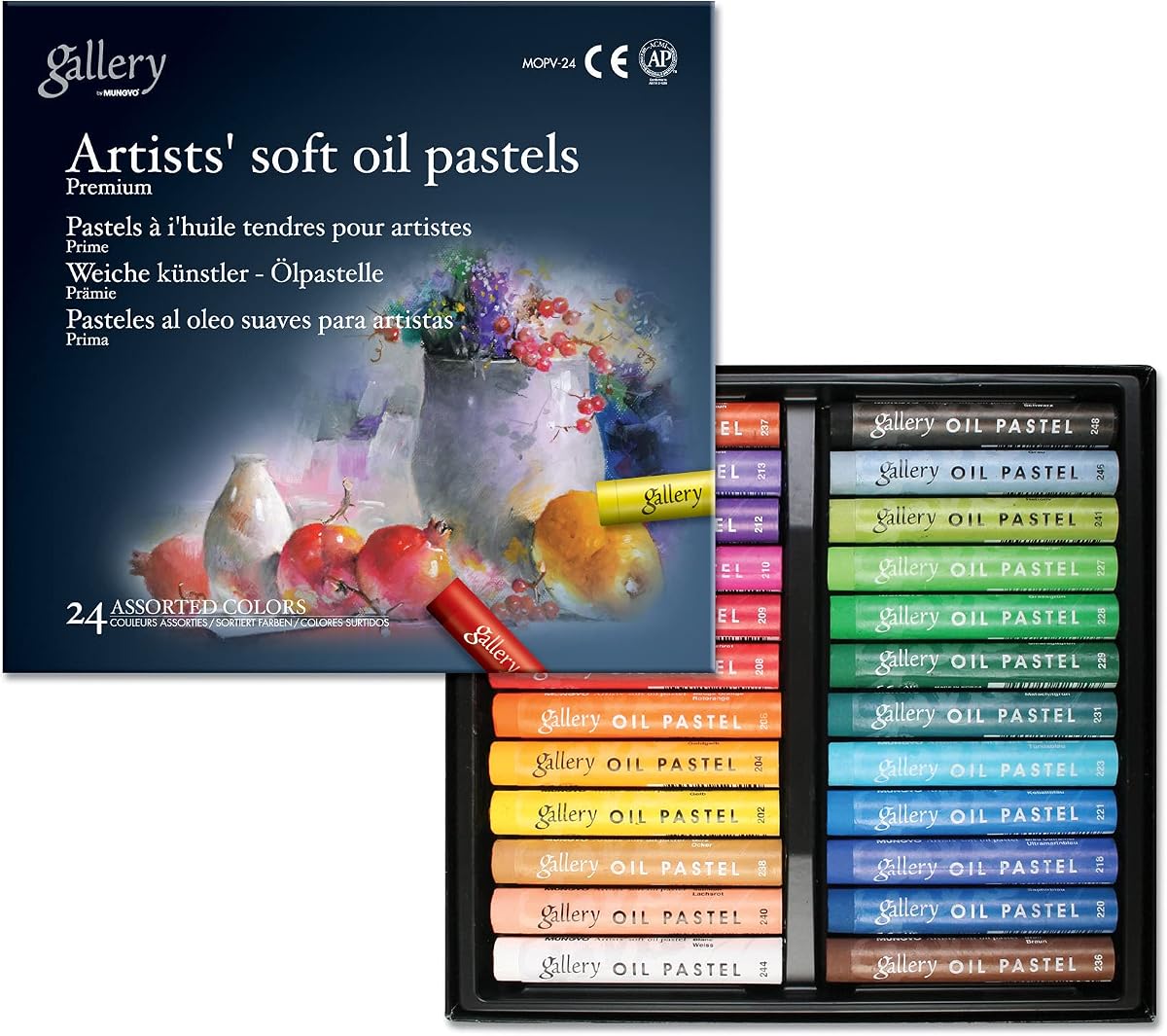 MUNGYO Gallery Artists' Soft Oil Pastels Set Of 24 Colours,Mopv-24,Multicolor Amazon sale