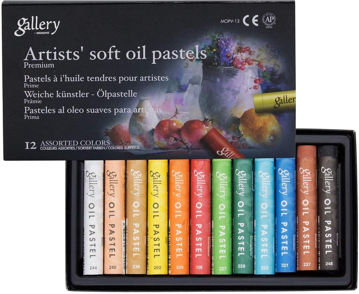 MUNGYO Gallery Artists' Soft Oil Pastels - 12 Colors, Ink Multicolor Amazon sale