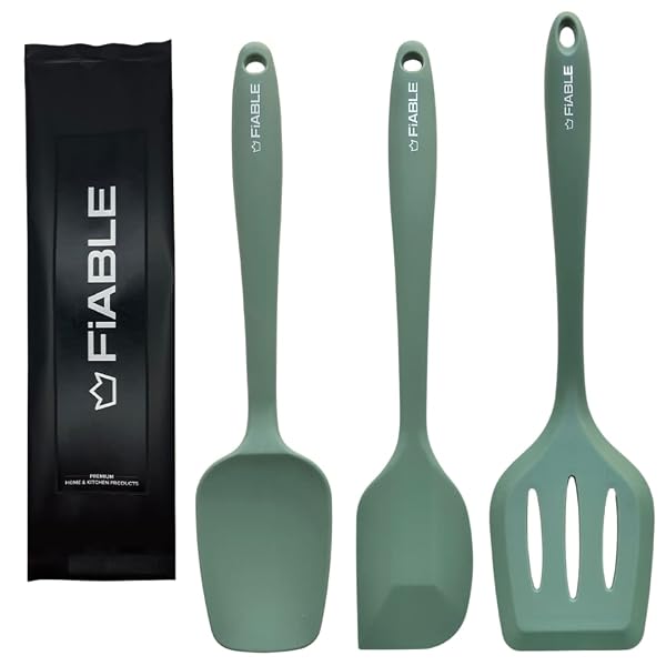 FiABLE Premium Big Silicone Spatulas for Cooking - Full Silicone Set of 3 -Food Grade-BPA Amazon sale