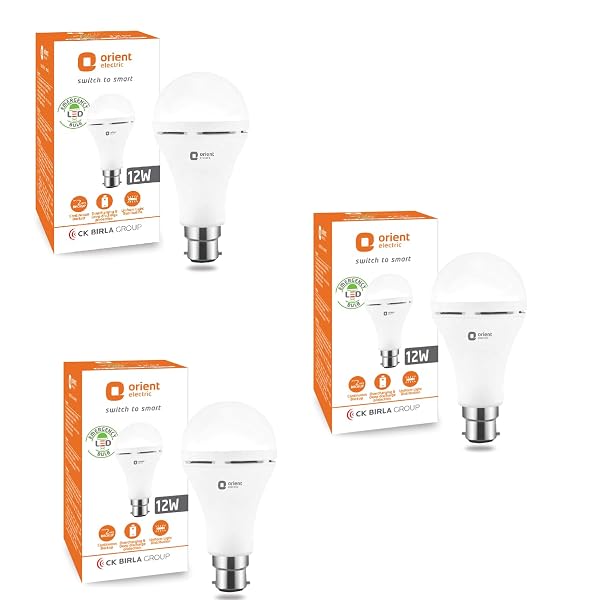 Orient Electric 12W Rechargeable Emergency LED bulb| Inverter Bulb for home | Up to 4 kV s Amazon sale