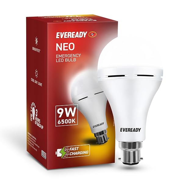 EVEREADY 9W Emergency Inverter LED Bulb, Battery Backup, B22 3 Hours Battery Backup, Ideal Amazon sale