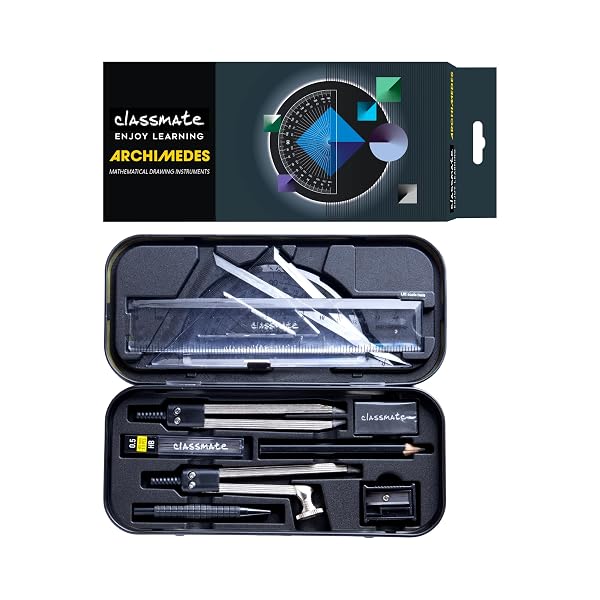 Classmate Archimedes Geometry Box | Die- Cast Compass | Mechanical Pencil | Double sided t Amazon sale