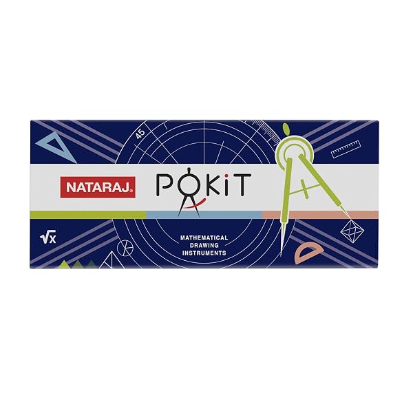 Nataraj Pokit Geometry Box | High Precision Instruments | Blod Markings for Accuracy |Toug Amazon sale