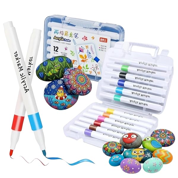 Corslet 12 Shades Acrylic Markers Paint Pens Set Markers Ideal for Mandala Art Doodling Dr Amazon sale