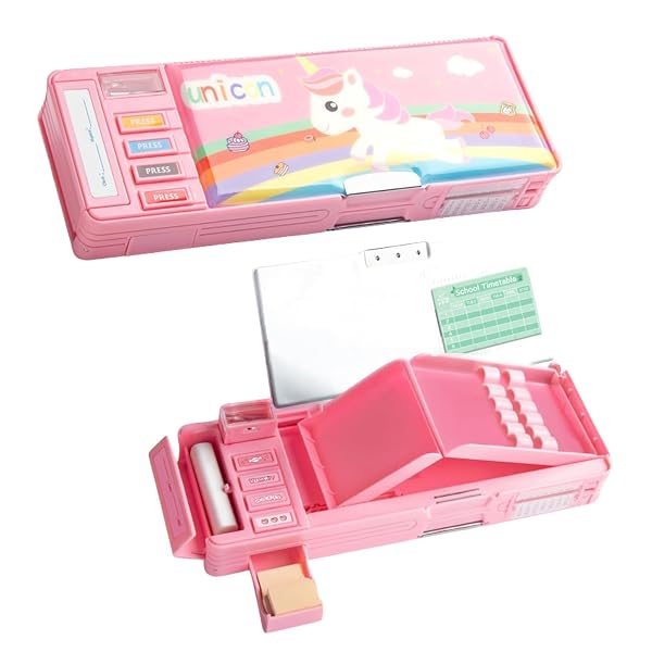 Kiddie Galaxia Plastic Multifunctional Cute Unicorn School Pencil Box for Girls - Multi Co Amazon sale