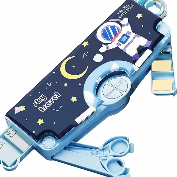 YBN Plastic Jumbo Size Multi-Functional Astronaut Space Theme Pencil Modern Geometry Box w Amazon sale