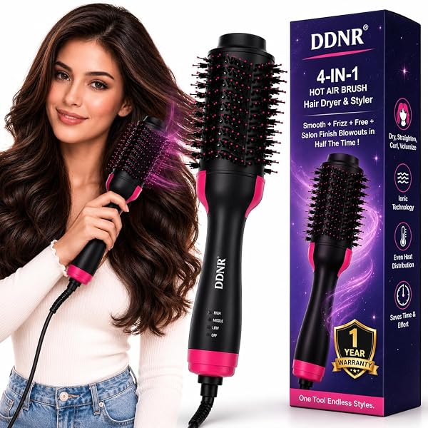 Hair Brush Dryer and Volumizer Hot Air Brush, 4-in-1 Professional Ceramic Tourmaline Hair Amazon sale