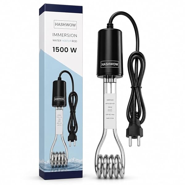 HashWOW 1500W Immersion Water Heater Rod for Bucket, ISI Certified Nickel Plated Element • Amazon sale