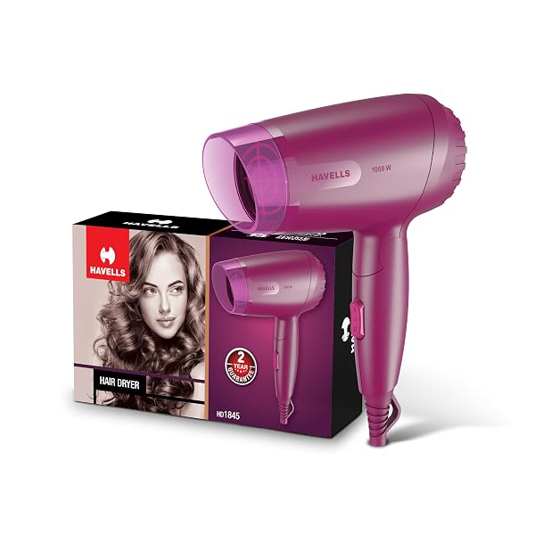 Havells 1000W Foldable Hair Dryer|Blow Dry for Men & Women|2 Temperature Settings|Travel F Amazon sale