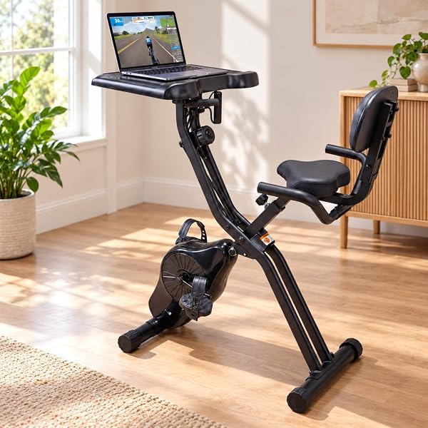 Cult X-Bike with Table | Sturdy & Stable Design | Foldable Exercise Bike for Home | 8-Leve Amazon sale