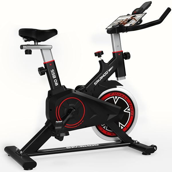 SPARNOD FITNESS SSB-08 Spin Bike Exercise Cycle for Home Gym with 8kg Flywheel, LED Displa Amazon sale