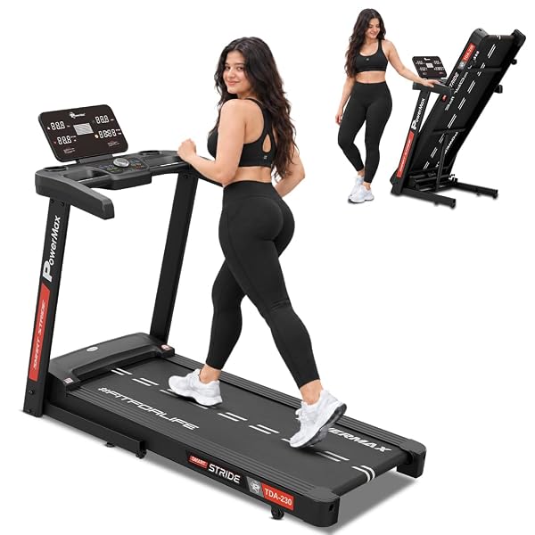 PowerMax Fitness TDA-230 5HP DC Motorized Foldable Auto Incline Treadmill for Home, Max Us Amazon sale