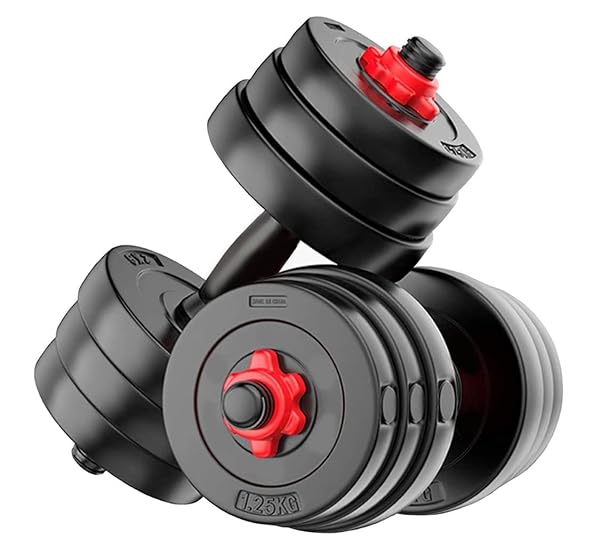Star X PRO PVC Adjustable Dumbbell Set 10Kg with 2 Dumbbell Rods 14'' Black |Durable, Home Amazon sale