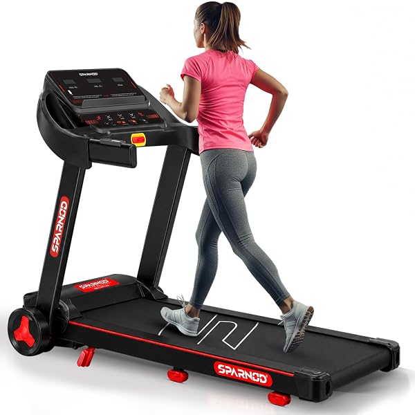 Sparnod Fitness STH-1140 Treadmill for Home Use, 4 HP Peak Motor, 1–14 km/h Speed, Foldabl Amazon sale