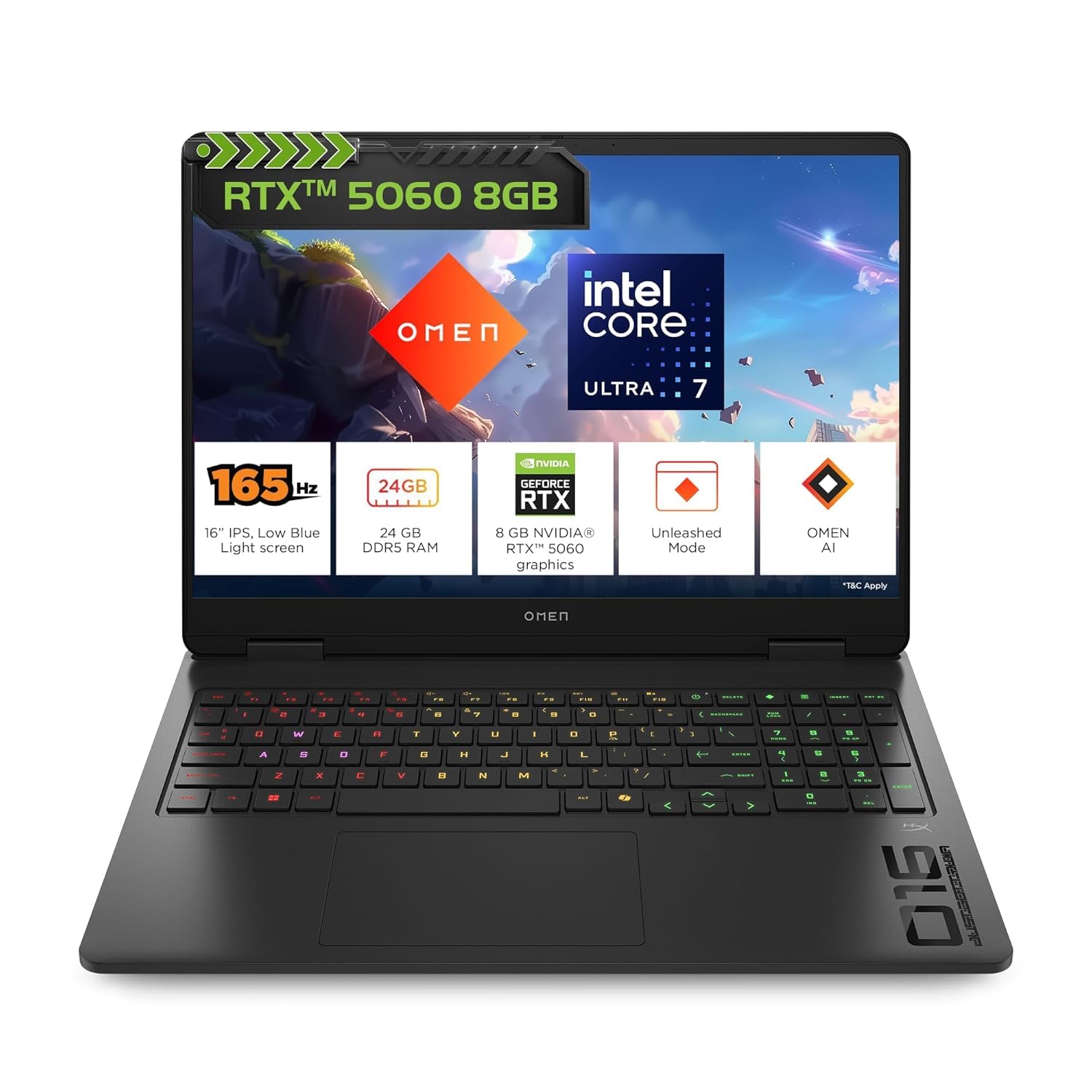 HP Omen, Intel Core Ultra 7 255H, RTX 5060 8GB (24GB/1TB, 2K 165Hz) Amazon sale