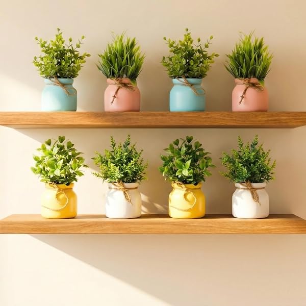 Dekorly Artificial Potted Plants, Artificial Plastic Eucalyptus Plants Small Indoor Potted Amazon sale