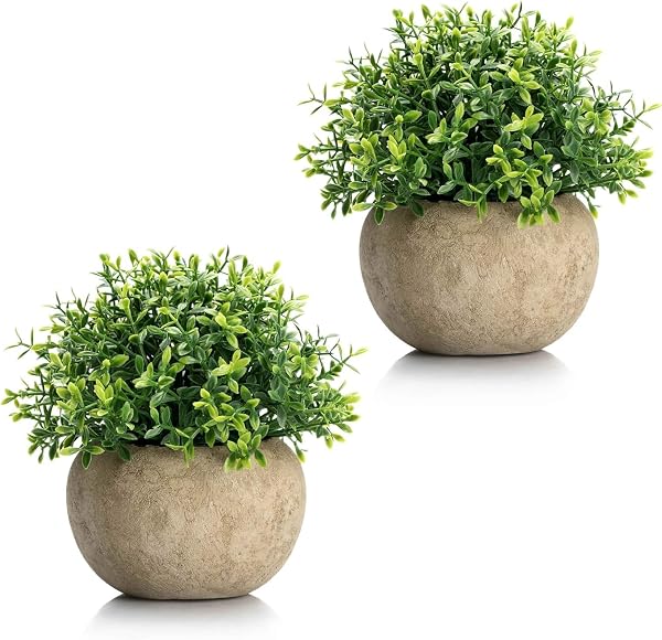 Dekorly® Artificial Plants Fake Mini Potted Plant Small Greenery Decor for Indoor Home Far Amazon sale