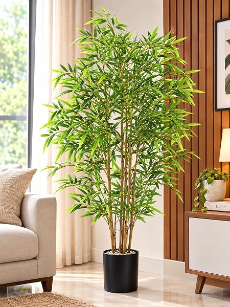 Artificial Bamboo Plant 4 Feet (120 cm) Tall with Pot | Natural Look Faux Bamboo Tree for Amazon sale