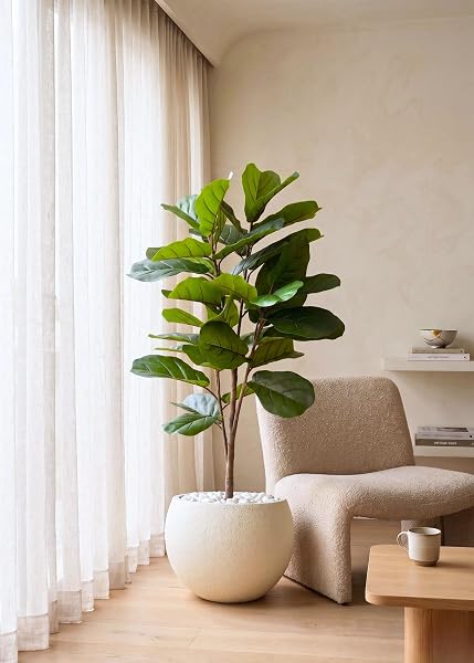 MASON HOME Artificial Lush Fiddle Plant Without Pot - 4.5 Feet | Realistic Plant - Trees - Amazon sale