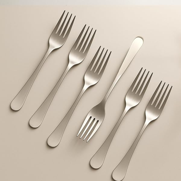 Frenchware Set of 6 Stainless Steel Dinner Fork Set, Silver 100% Food Grade, Non Toxic, An Amazon sale