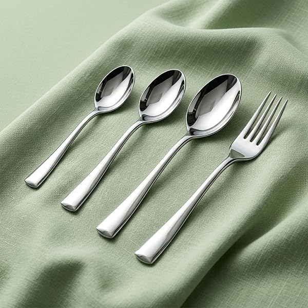 AGARO Elite 24 Pieces Stainless Steel Cutlery Set for Dining Table, Silver Mirror Finish S Amazon sale