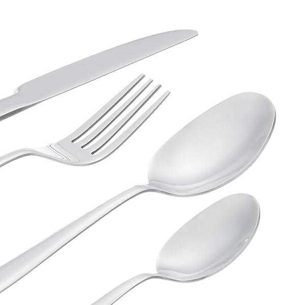 Amazon Brand - Solimo Stainless Steel 24 Piece Cutlery Set | 6 Tea Spoons, 6 Knives, 6 Spo Amazon sale