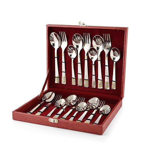 Montavo by FNS Raga 18 Pieces Premium Stainless Steel Cutlery Set with Gift Box (6 Pieces Amazon sale