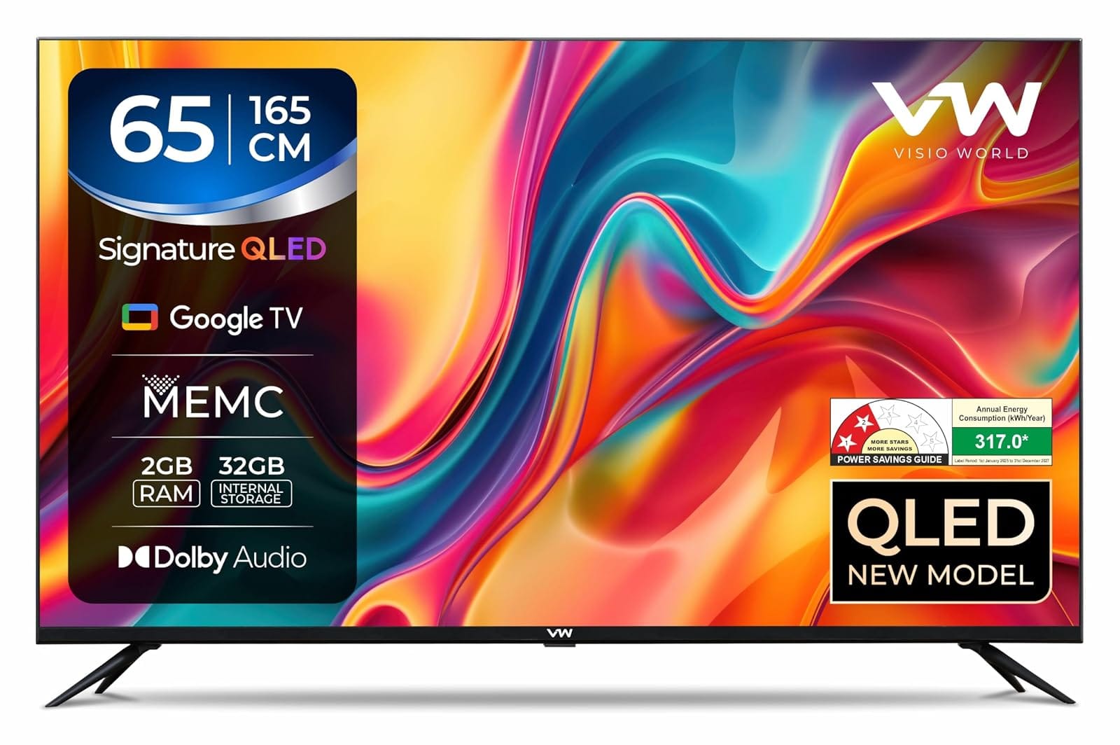 VW 165 cm (65 inches) Pro Series 4K Ultra HD Smart QLED Google TV VW65GQ2 Amazon sale