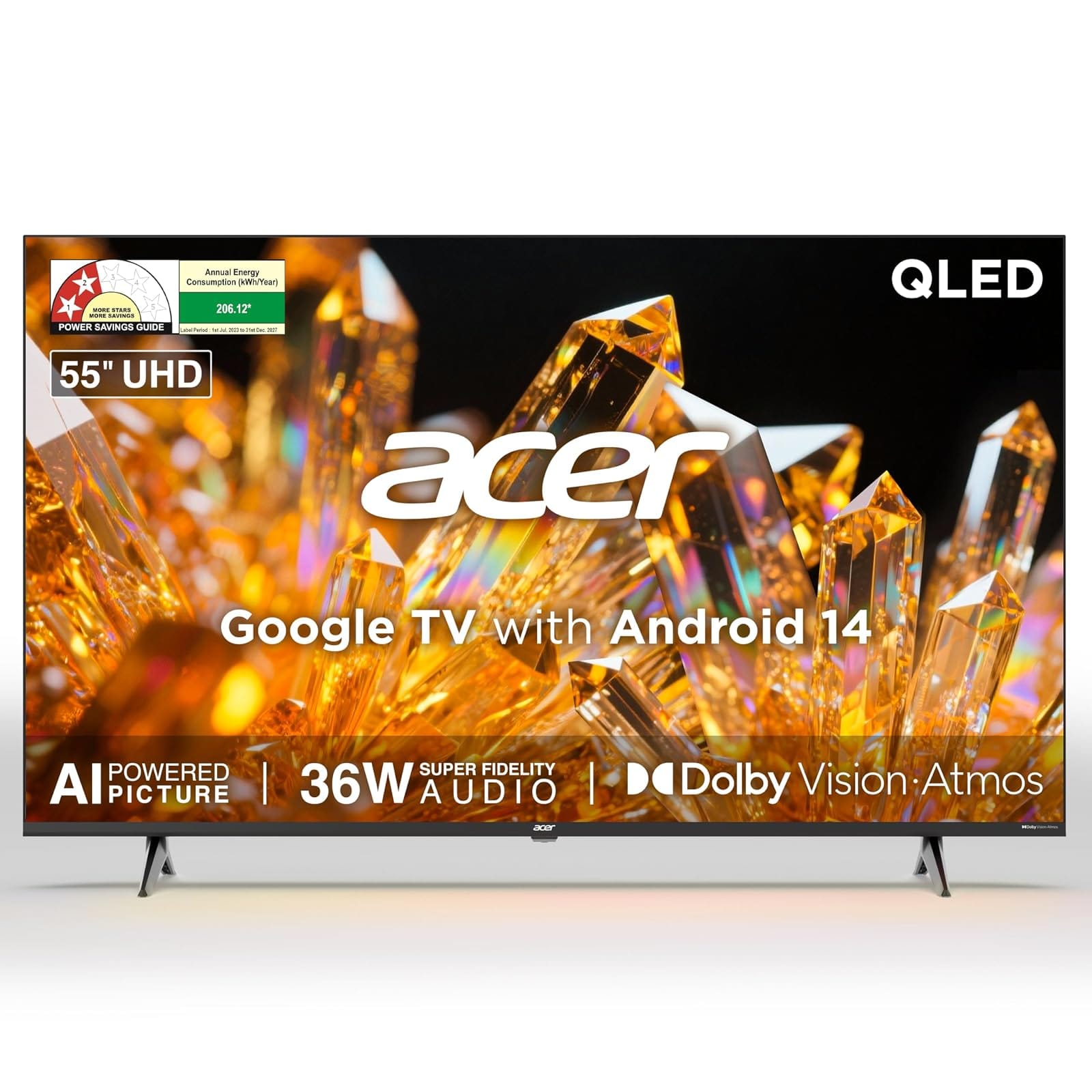 Acer 139 cm (55 inches) Ultra V Series 4K Ultra HD Smart QLED Google TV AR55QD Amazon sale