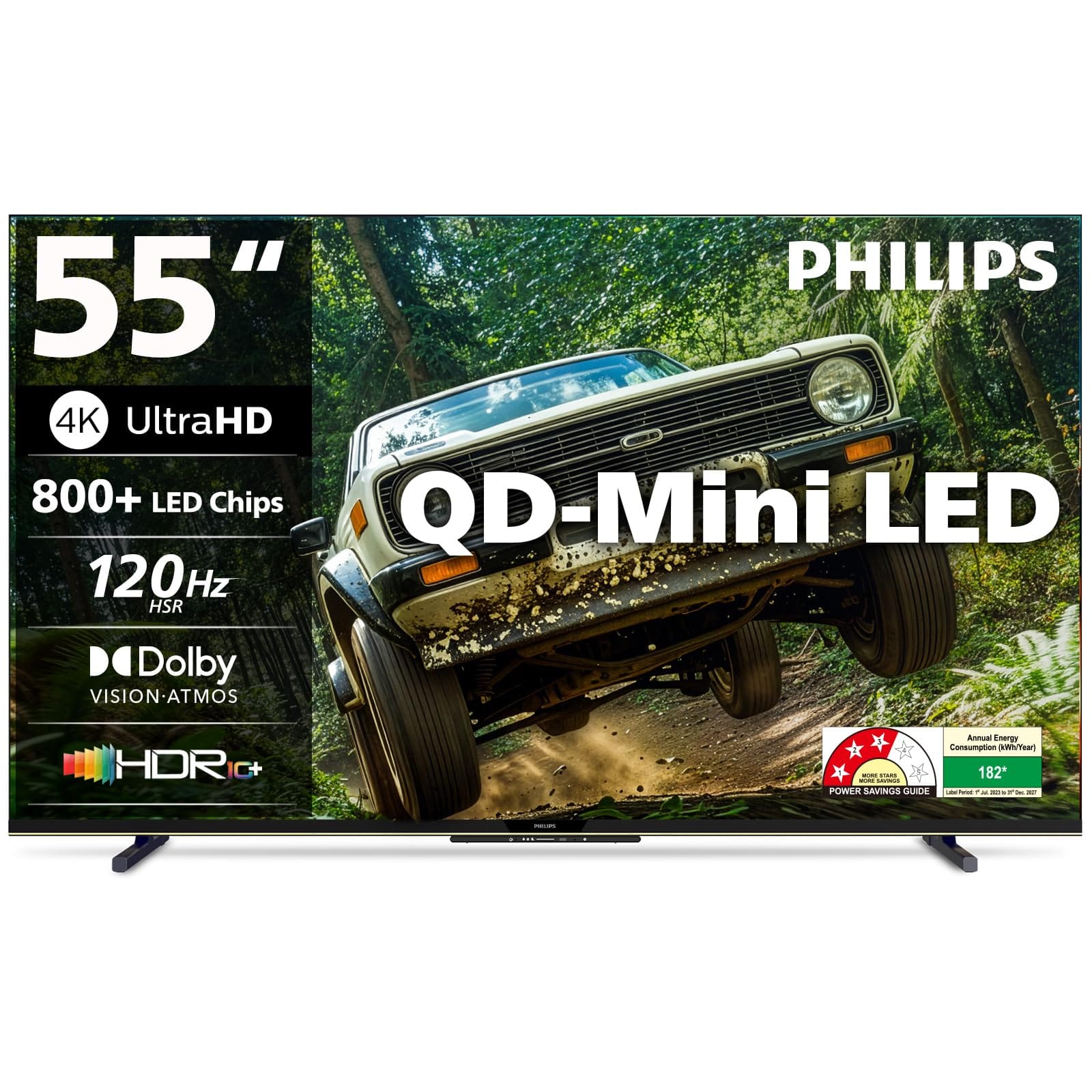 PHILIPS 138 cm (55 inches) 4K Ultra HD QLED Smart QD-Mini LED Google TV Amazon sale