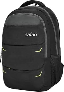Safari Omega Pro Laptop Backpack With Raincover, 3 Compartments, Bottle Holder, Organizer, Unisex Bag For Boys & Girls, School/College/Office/Travel Bag, Color- Black, 35L Amazon sale