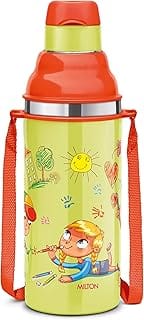 MILTON Kool Stunner 400 Kids Plastic Insulated Water Bottle with Straw, 380 ml, Sipper Bot Amazon sale