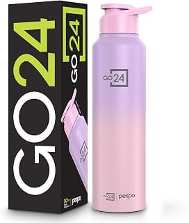 Stainless Steel Water Bottle Craft Pink-Purple Ombre 950ml | Sipper Cap Lightweight single Amazon sale