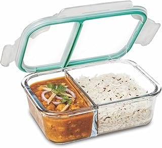 SIGNORA WARE Slim Borosilicate Glass Two Compartment Lunch box | Microwave & Dishwasher sa Amazon sale