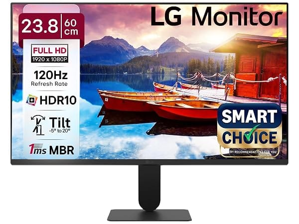 LG 24U411A-BN Smartchoice 60 cm (24 inch) Full HD (1920 x 1080) IPS Monitor, 3-Side Virtually Borderless Amazon sale