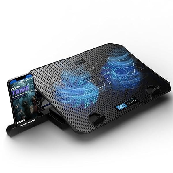 EvoFox Frost Plus Laptop Cooling Pad, Laptop Cooler Pad with Dual Fans, Blue LED Backlight Amazon sale