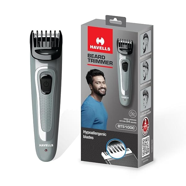 Havells BT5100C Rechargeable Beard Trimmer with Hypoallergenic Blades Amazon sale