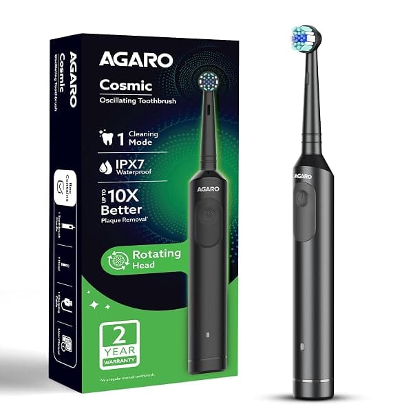 AGARO Cosmic Oscillating Electric Toothbrush for Adults with Nylon Bristles Amazon sale