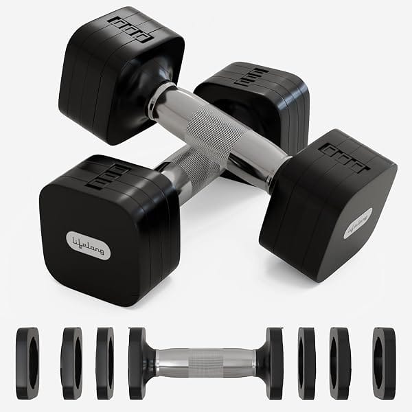 Lifelong Adjustable Metal Dumbbell Pair (2 to 5 kg Each, Black) Amazon sale