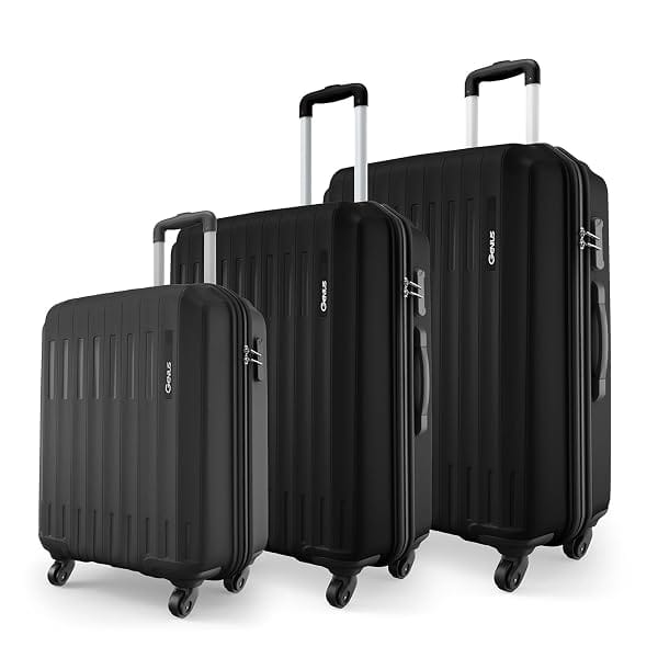 Safari Genius Alley Set of 3 (Cabin + Medium + Large) Trolley Bags, Hard Case Polypropylene, 4 Wheels, 360 Deg Amazon sale