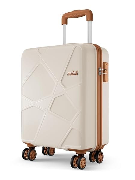 Safari Pentagon Pro 8 Wheels 55cm Cabin Size Trolley Bag, Hard Case Polypropylene, 360º Wheeling Small Carry-o Amazon sale