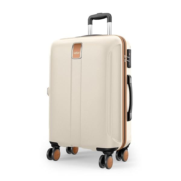 Safari Thorium Royale 8 Wheels 77cm Large Size Trolley Bag Hard Case Checkin Polycarbonate Luggage, TSA Lock, Amazon sale