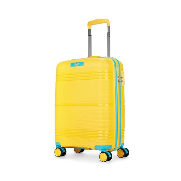 Skybags Cabin Paratrip Hardshell Luggage (55 Cm) | Polypropylene Luggage 4 Wheel Inline Trolley Bag with 8 Whe Amazon sale