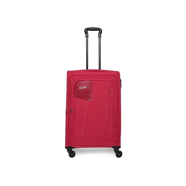 Skybags Rubik Polyester 58 Cms Softsided Check-in Luggage (RED) | Lightweight, Front Pocket, Durable Polyester Amazon sale