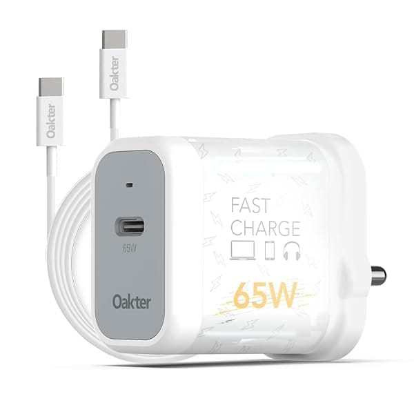 Oakter 65W Fast Charger | Type-C Fast Charging Adapter for Laptop, Mobile, MacBook, iPhone Amazon sale