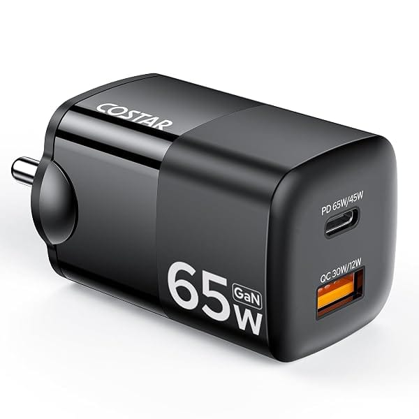 Costar 65W GaN Dual Port Fast Charger QC/PD, 2 in 1 USB & Type C Fast Charger Adapter for Amazon sale